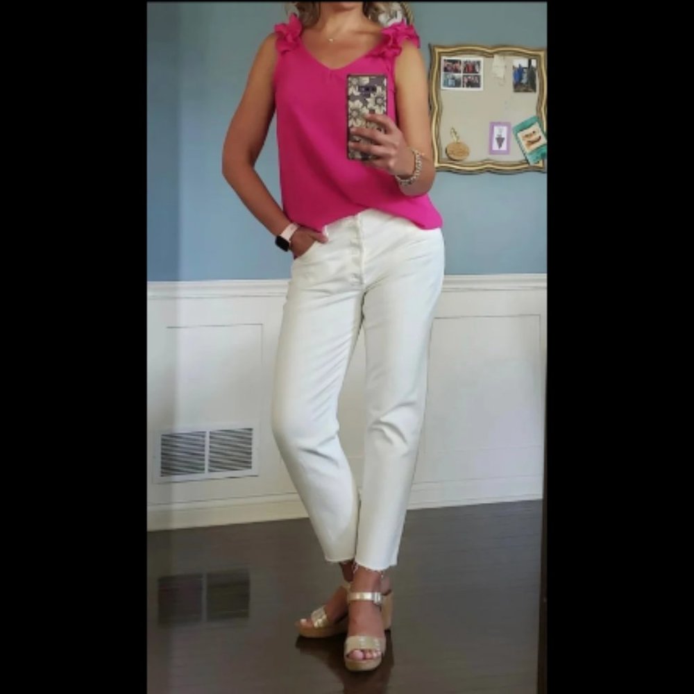 Sleeveless Pink Top Women's Large
